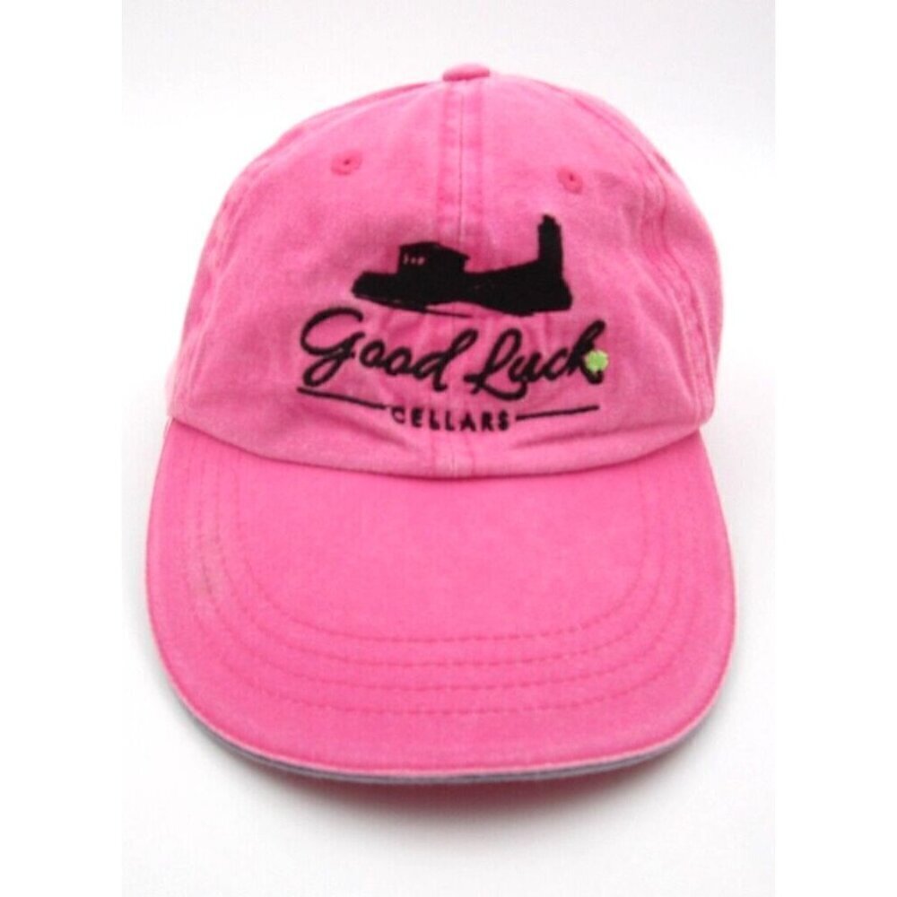 Women Good Luck Cellars‎ Embroidered Adjustable Pink Hat (A)